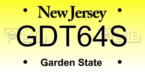 GDT64S New Jersey License Plate