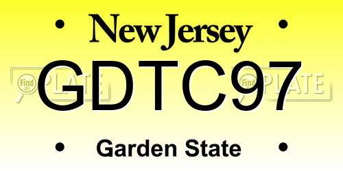 GDTC97 New Jersey License Plate