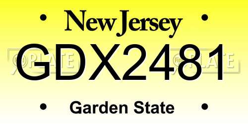GDX2481 New Jersey License Plate