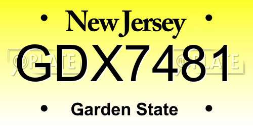 GDX7481 New Jersey License Plate