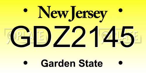 GDZ2145 New Jersey License Plate