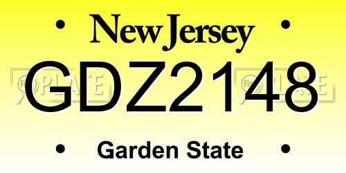 GDZ2148 New Jersey License Plate