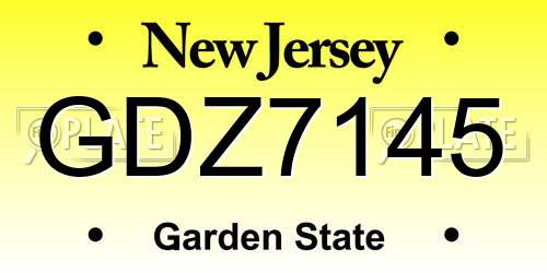 GDZ7145 New Jersey License Plate