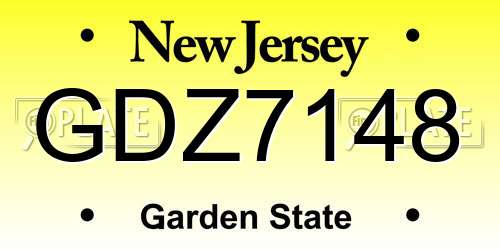 GDZ7148 New Jersey License Plate