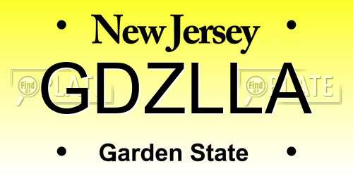 GDZLLA New Jersey License Plate