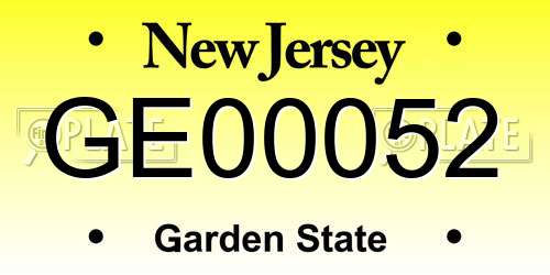 GE00052 New Jersey License Plate