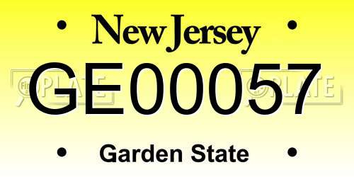 GE00057 New Jersey License Plate