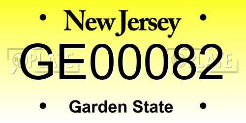 GE00082 New Jersey License Plate
