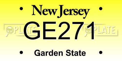 GE271 New Jersey License Plate