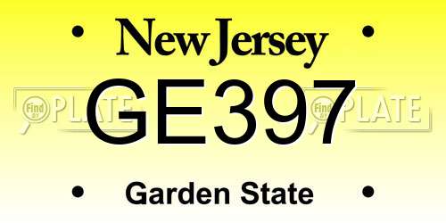GE397 New Jersey License Plate