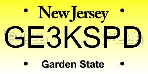 GE3KSPD New Jersey License Plate