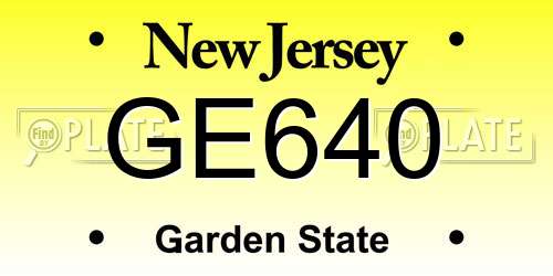 GE640 New Jersey License Plate