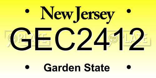 GEC2412 New Jersey License Plate