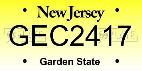 GEC2417 New Jersey License Plate