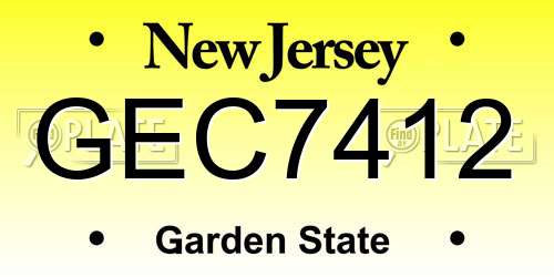 GEC7412 New Jersey License Plate