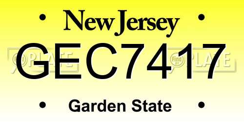 GEC7417 New Jersey License Plate