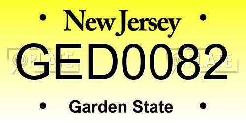 GED0082 New Jersey License Plate