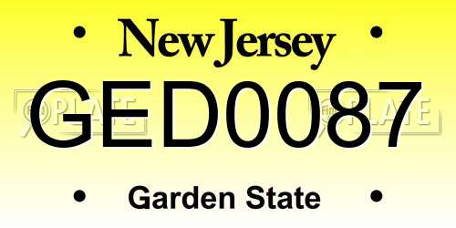 GED0087 New Jersey License Plate