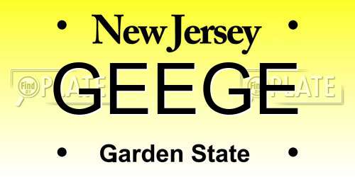 GEEGE New Jersey License Plate