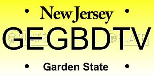 GEGBDTV New Jersey License Plate
