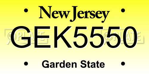 GEK5550 New Jersey License Plate