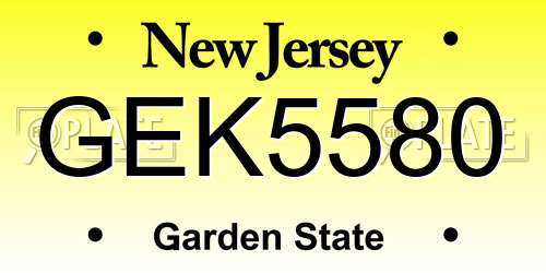 GEK5580 New Jersey License Plate