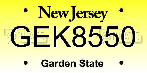 GEK8550 New Jersey License Plate