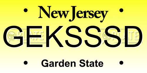 GEKSSSD New Jersey License Plate