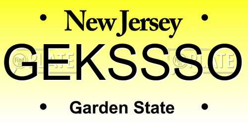 GEKSSSO New Jersey License Plate