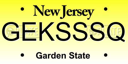 GEKSSSQ New Jersey License Plate