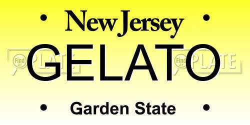 GELATO New Jersey License Plate