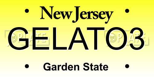GELATO3 New Jersey License Plate