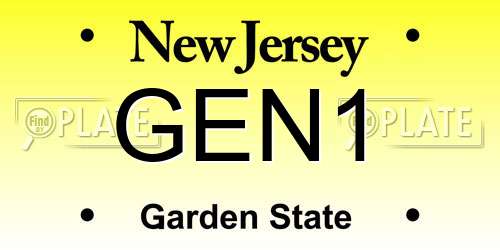 GEN1 New Jersey License Plate