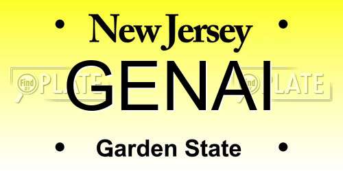 GENAI New Jersey License Plate
