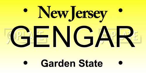 GENGAR New Jersey License Plate