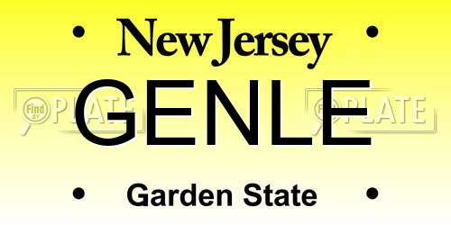 GENLE New Jersey License Plate