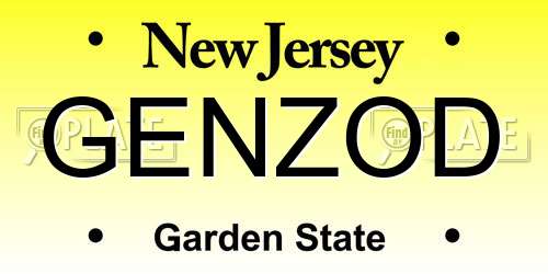 GENZOD New Jersey License Plate