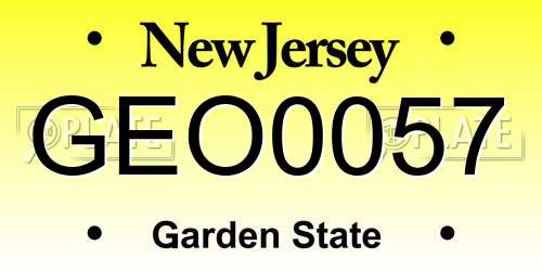 GEO0057 New Jersey License Plate