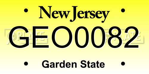 GEO0082 New Jersey License Plate