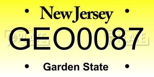 GEO0087 New Jersey License Plate