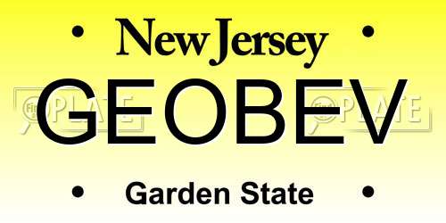 GEOBEV New Jersey License Plate