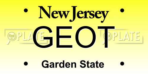 GEOT New Jersey License Plate