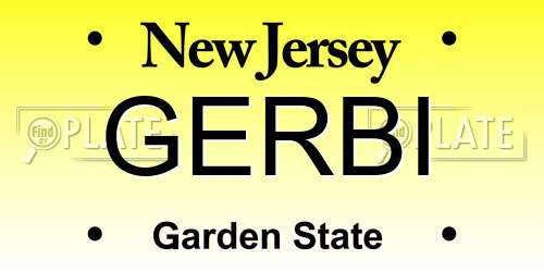 GERBI New Jersey License Plate