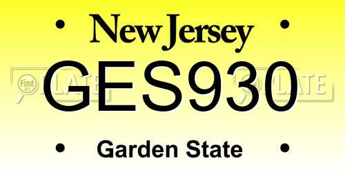 GES930 New Jersey License Plate