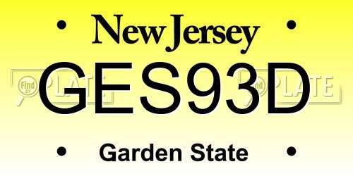 GES93D New Jersey License Plate