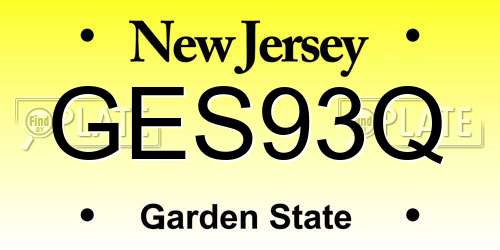 GES93Q New Jersey License Plate
