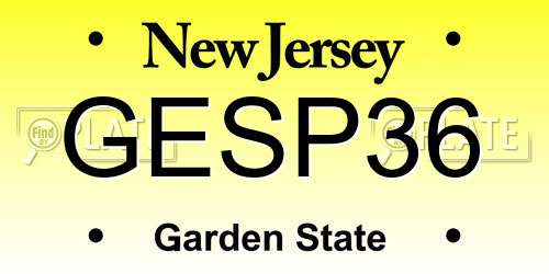 GESP36 New Jersey License Plate