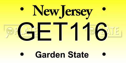 GET116 New Jersey License Plate