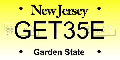 GET35E New Jersey License Plate