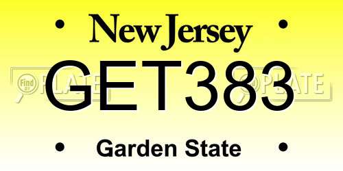 GET383 New Jersey License Plate